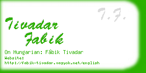 tivadar fabik business card